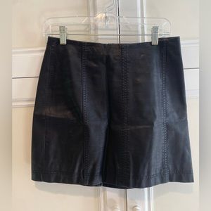 Free people black leather skirt